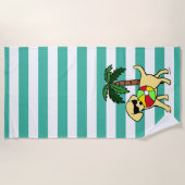 クールで黄色いラブラドールのサングラス ビーチタオル (正面)