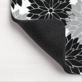 クールで黒いおよび灰色の花は花柄活気付きます マウスパッド (コーナー)