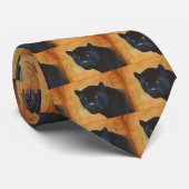 クールで黒いジャガーのヒョウの野性生物の大きな猫 ネクタイ (ロール)