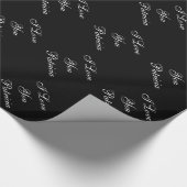 クールで黒い名前をカスタムするI愛 ラッピングペーパー (角)