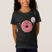 クールで黒い女の子のTシャツドーナツ心配は幸せです Tシャツ (正面)