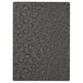 クールで黒い灰色のチータのプリントのモノグラム クリップボード (裏面)