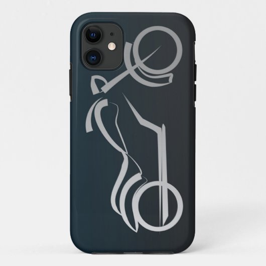 クールで黒い銀製のオートバイフレーム Case-Mate iPhoneケース (裏面)
