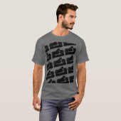 クールで黒く写実的なオートバイ Tシャツ (正面フル)