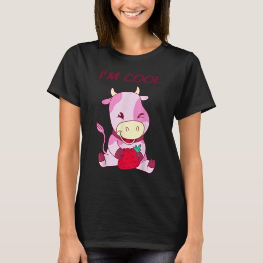 クールないちごの子牛 Tシャツ (正面)
