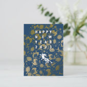 クールなうさぎと花の年賀はがき~BlueBase06 シーズンポストカード (スタンド正面)