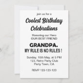 クールなおじいちゃんの誕生日パーティー 招待状 (正面)