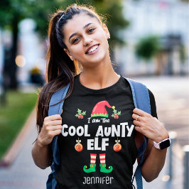 クールなおばちゃんエルフの家族おそろいクリスマス 楽しい Tシャツ