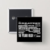 クールなおもしろいの第16誕生会のすばらしい16歳児 缶バッジ (正面&裏面)