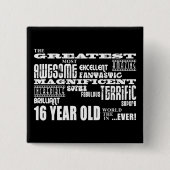 クールなおもしろいの第16誕生会のすばらしい16歳児 缶バッジ (正面)