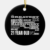 クールなおもしろいの第21誕生会のすばらしい21歳 セラミックオーナメント (正面)