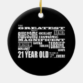 クールなおもしろいの第21誕生会のすばらしい21歳 セラミックオーナメント (裏面)