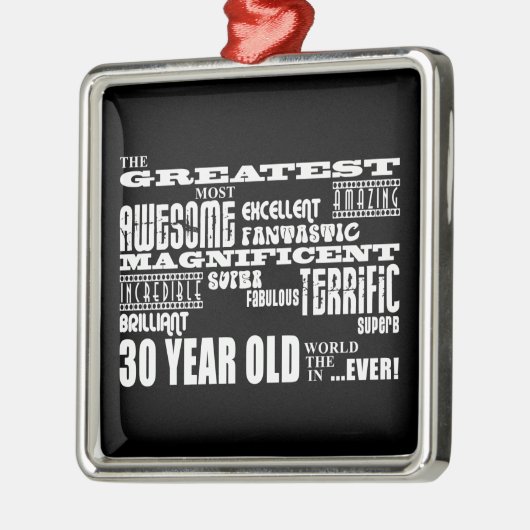 クールなおもしろいの第30誕生会のすばらしい30歳 メタルオーナメント (左)