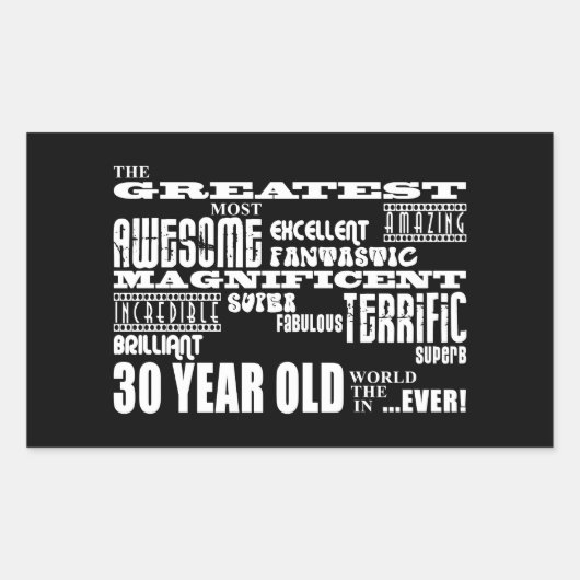 クールなおもしろいの第30誕生会のすばらしい30歳 長方形シール (正面)
