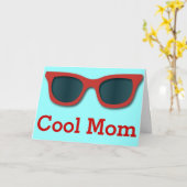 クールなお母さんのサングラスの挨拶状 カード (黄色い花)