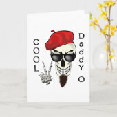 クールなお父さん- Oのビート族のスカル カード (黄色い花)