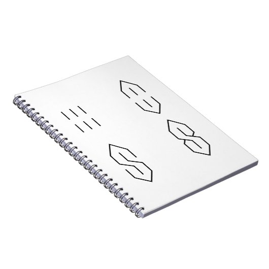 クールなとがったすごいSの手紙の学校を引く方法 ノートブック (右側)