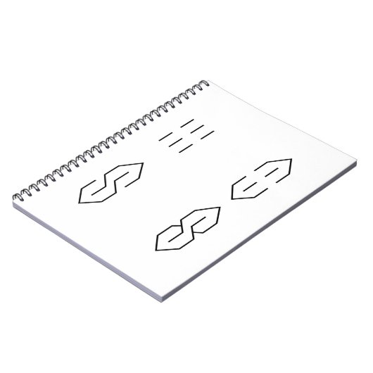 クールなとがったすごいSの手紙の学校を引く方法 ノートブック (左側)