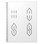 クールなとがったすごいSの手紙の学校を引く方法 ノートブック (正面)