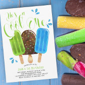 クールなひとり息子くんのファーストバースデー 招待状