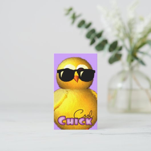 クールなひよこのおもしろいのプロフィールカード 名刺 (スタンド正面)