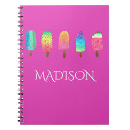 クールなアイスキャンデーのショッキングピンクのカスタムの学校 ノートブック