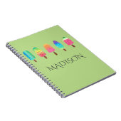 クールなアイスキャンデーの薄緑のカスタムな学校 ノートブック (右側)