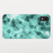 クールなアイスブルーのタイル模様 Case-Mate iPhoneケース (裏面(横))