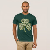 クールなアイルランドのスカルのシャムロック Tシャツ (正面フル)