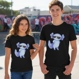 クールなアクソロトル サングラス ユース キッズ T シャツ