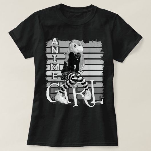クールなアニメ女子の美意識デザイン Tシャツ (デザイン正面)