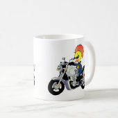 クールなアヒルのバイク姿 コーヒーマグカップ (正面右)