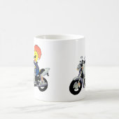 クールなアヒルのバイク姿 コーヒーマグカップ (中央)