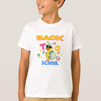 クールなアヒルのバックトゥスクールTシャツ Tシャツ