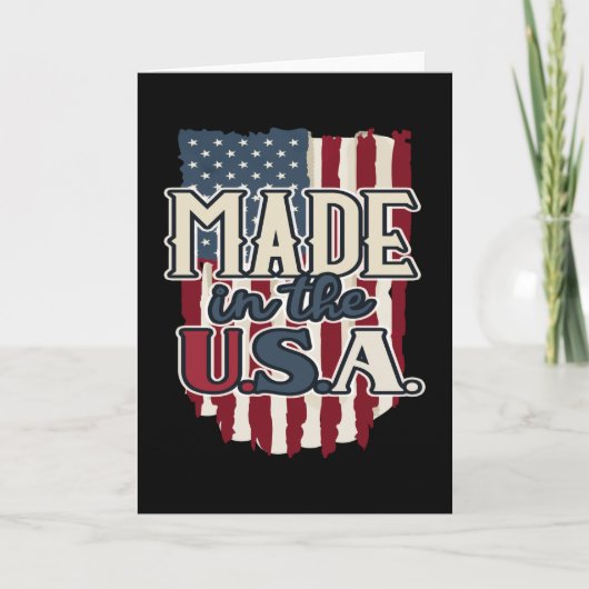 クールなアメリカ国旗デザイン Made in USA カード (正面)