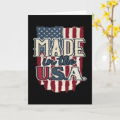 クールなアメリカ国旗デザイン Made in USA カード (黄色い花)