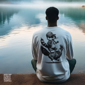 クールなアライグマがニワトリに乗る ファニーアーバンアニマル Tシャツ