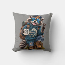 クールなアライグマのハイカー グッドバイブス アドベンチャー スロー 