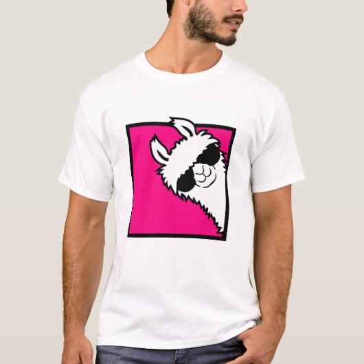クールなアルパカのサングラス ルーミャルマカ Tシャツ (正面)