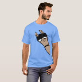 クールなアルパカのメガネ蝶ネクタイ Tシャツ (正面フル)