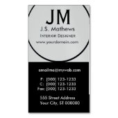 クールなインテリア・デザイナーの企業ので黒いモノグラム マグネット名刺 (正面縦)