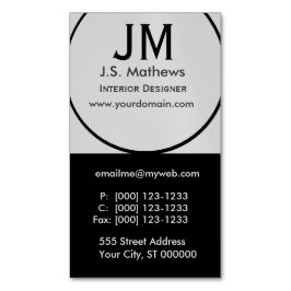 クールなインテリア・デザイナーの企業ので黒いモノグラム マグネット名刺