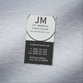 クールなインテリア・デザイナーの企業ので黒いモノグラム マグネット名刺 (インサイチュ)