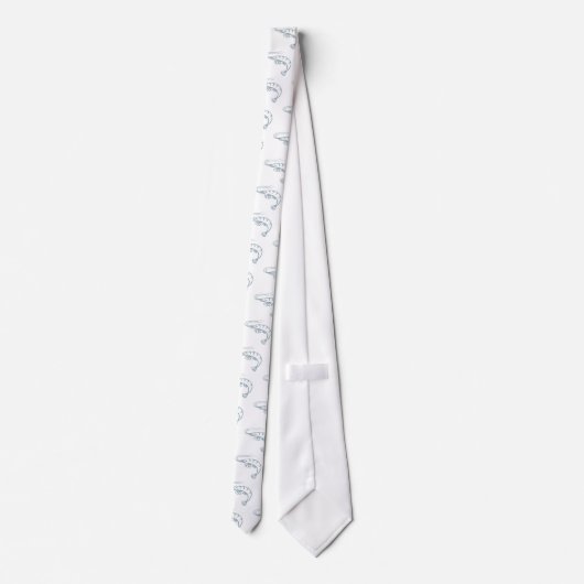 クールなエビアイコンロゴのワイシャツの車海老 ネクタイ (裏面)