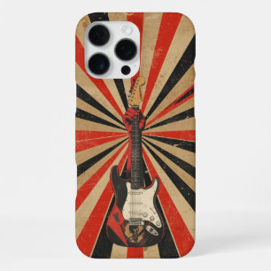 クールなエレクトリックギタリストギフト ソビエトアート ロックミュージック iPhone 16 PRO MAXケース