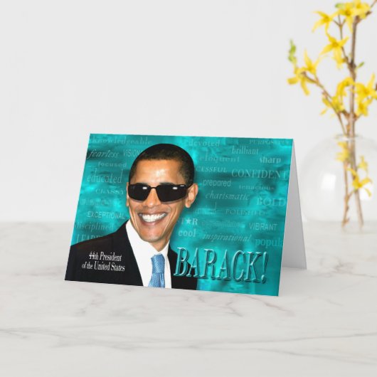 クールなオバマ カード (黄色い花)