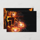 クールなオレンジの炎DJアイコン燃えるような火のパーティー 招待状 (正面/裏面)