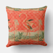 クールなオレンジフラミンゴ クッション (裏面)
