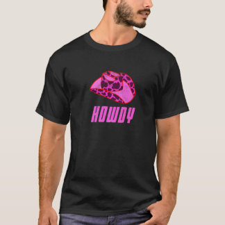 クールなカウボーイの馬に乗るロデオハウディカウガールハット Tシャツ