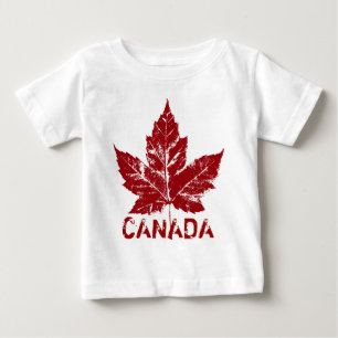 クールなカナダのベビーのワイシャツのレトロのカエデの葉の記念品 ベビーTシャツ